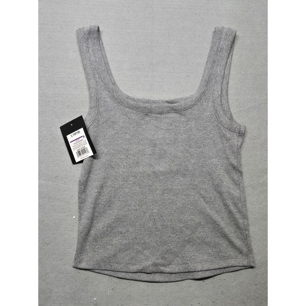 Art Class Girls Heather Grey Ribbed Knit Tank Top Size L 10/12 Scoop Neck New - Picture 1 of 4